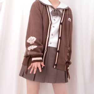 Brown Kawaii Lakko Otter Shell Soft Knit Cardigan